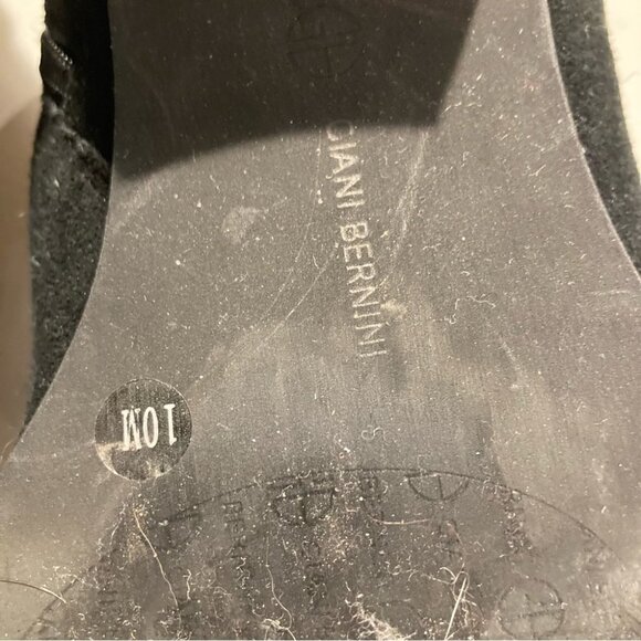 GIANI  BERNINI Sz 10 Suede Stacked Heel Zipper Closure Buckles Memory Foam Sz 10 - Picture 13 of 13